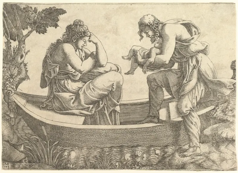 Danae and the infant Perseus cast out to sea by Acrisius