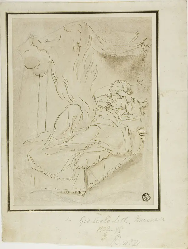 Danae and the Shower of Gold Wall Art by Johann Carl Loth - High-Resolution Digital Print