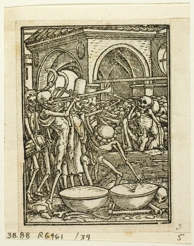 Dance of Death, plate 39 from Woodcuts from Books of the XVI Century Wall Art by Hans Holbein, the younger - High-Resolution Digital Print