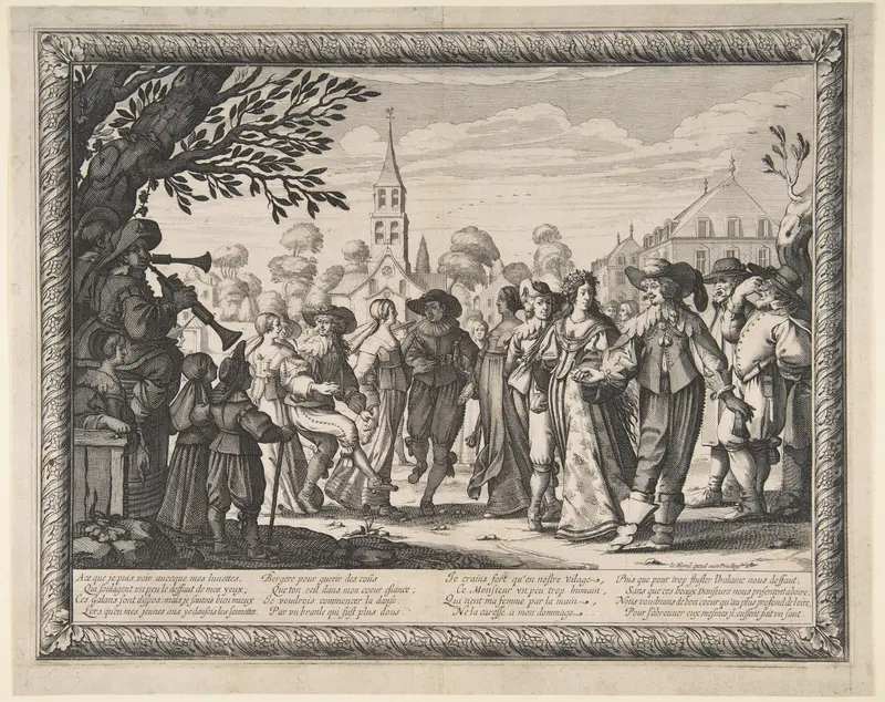 Dance on the Village Square Wall Art by Abraham Bosse - High-Resolution Digital Print