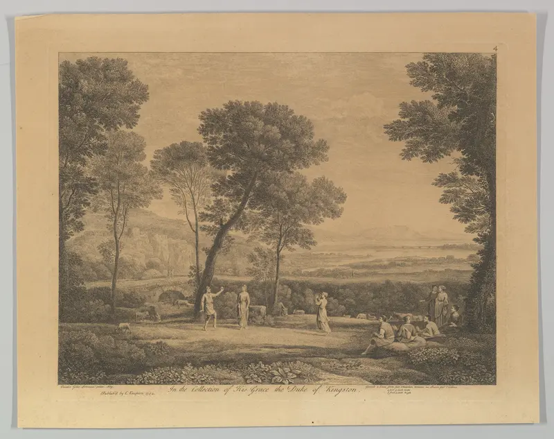 Dance Under the Trees (Landscape with Rural Dance) Wall Art by Claude Lorrain (Claude Gellée) - High-Resolution Digital Print