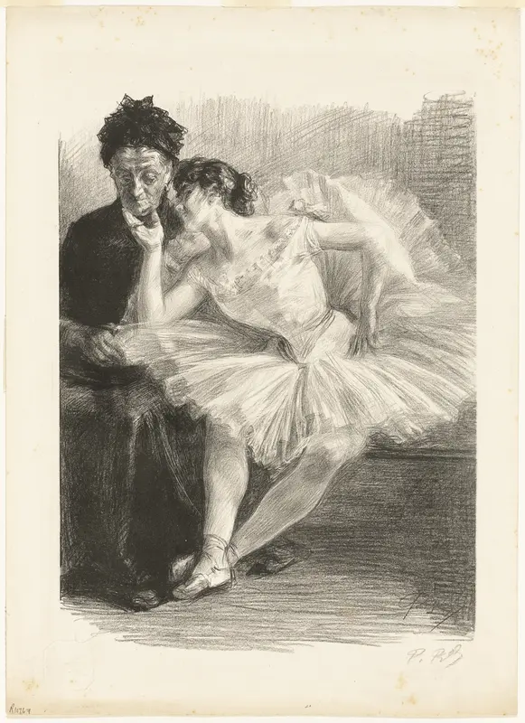 Dancer and Her Mother, from the eighth album of L'Estampe originale Wall Art by Paul Renouard - High-Resolution Digital Print