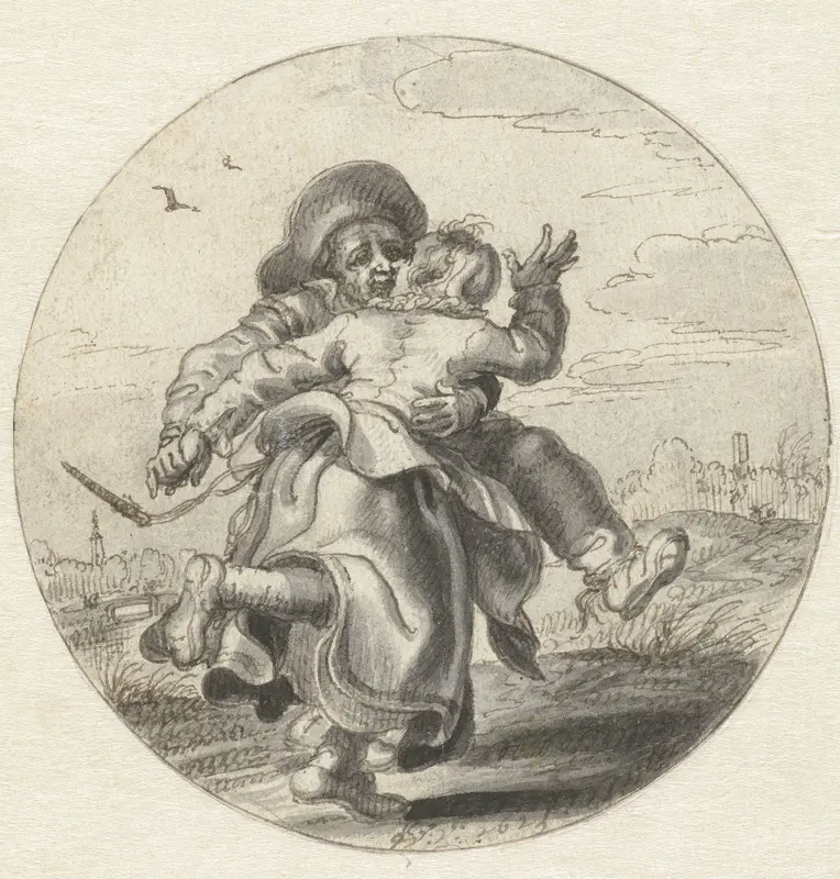 Dancing Couple Wall Art by Adriaen Pietersz van de Venne - High-Resolution Digital Print