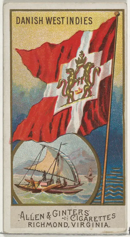 Danish West Indies, from Flags of All Nations, Series 2 (N10) for Allen & Ginter Cigarettes Brands Wall Art by Allen & Ginter - High-Resolution Digital Print