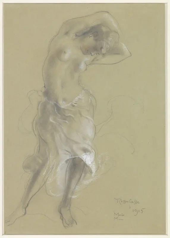 Dansend halfnaakte vrouw Wall Art by Armand Rassenfosse - High-Resolution Digital Print