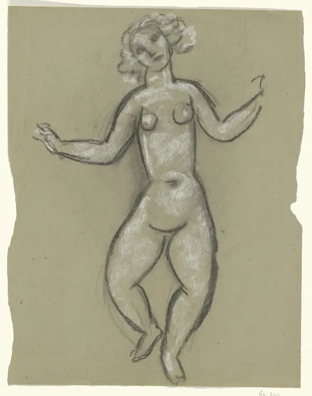 Dansend vrouwelijk naakt Wall Art by Leo Gestel - High-Resolution Digital Print