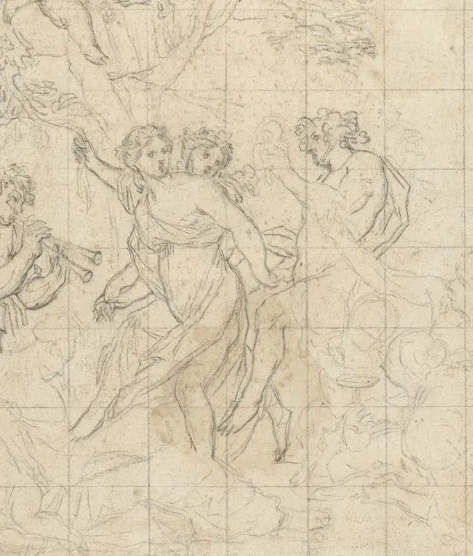 Dansende saters en nimfen Wall Art by Unknown - High-Resolution Digital Print