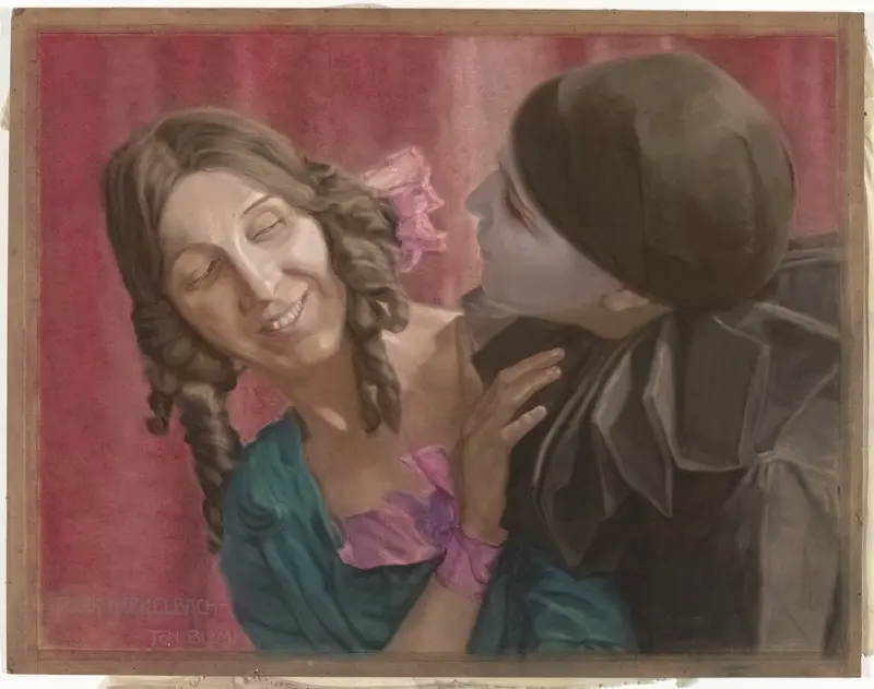 Danseressen Lili Green (links) en Margaret Walker (rechts, als pierrot) in een choreografie op muziek van La Valse van Chopin Wall Art by Unknown - High-Resolution Digital Print