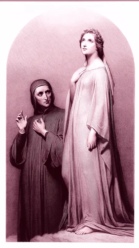 Dante and Beatrice Wall Art by Narcisse Lecomte - High-Resolution Digital Print