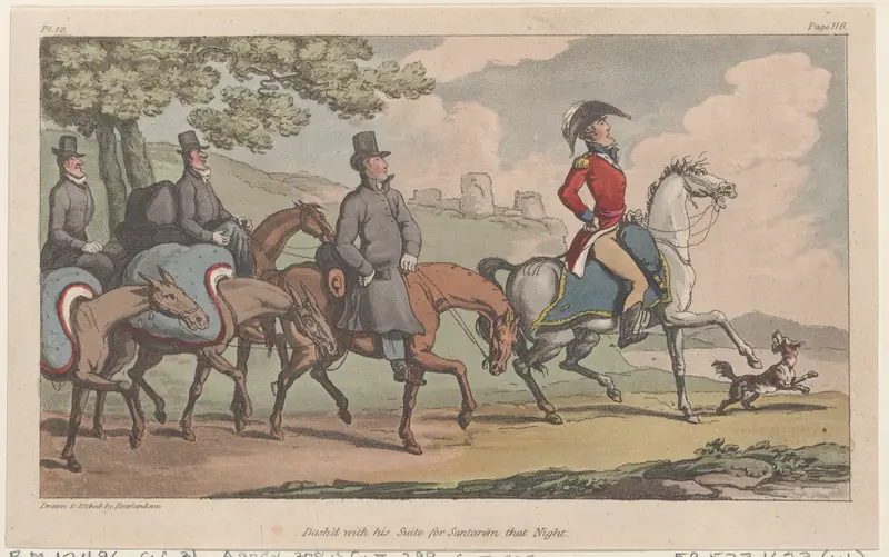 Dash'd with his suite for Santarem that night Wall Art by Thomas Rowlandson - High-Resolution Digital Print
