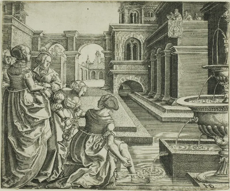 David and Bathsheba Wall Art by Hans Brosamer - High-Resolution Digital Print