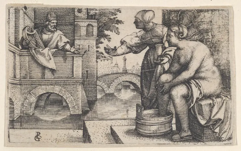 David and Bathsheba Wall Art by Georg Pencz - High-Resolution Digital Print