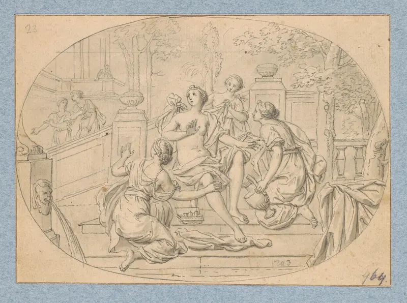 David en Bathseba (in doos met 43 tekeningen) Wall Art by Louis Fabritius Dubourg - High-Resolution Digital Print