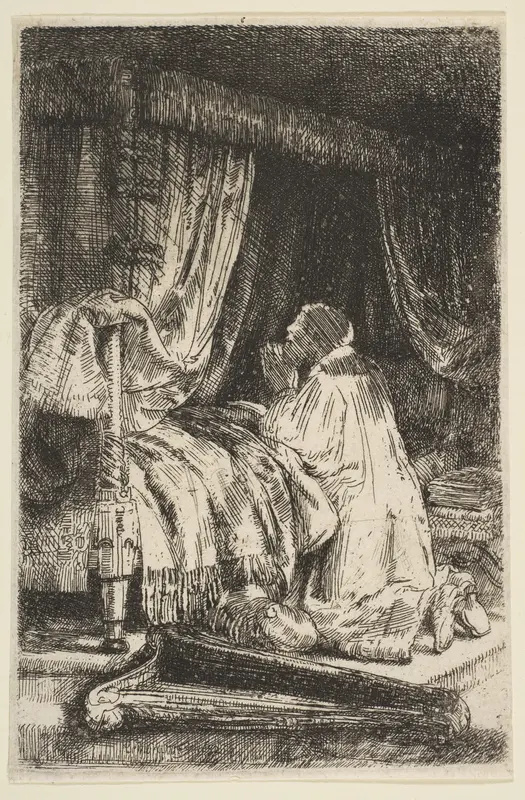 David in Prayer Wall Art by Rembrandt (Rembrandt van Rijn) - High-Resolution Digital Print