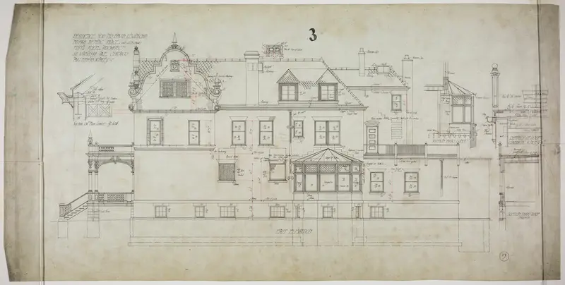 David Lewinsohn House, Chicago, Illinois, East Elevation Wall Art by Fritz Frederick L. Foltz - High-Resolution Digital Print