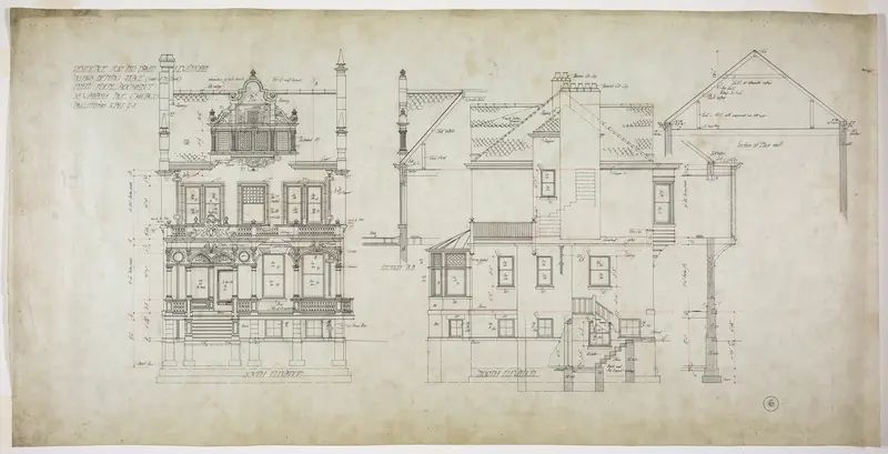David Lewinsohn House, Chicago, Illinois, North and South Elevations Wall Art by Fritz Frederick L. Foltz - High-Resolution Digital Print