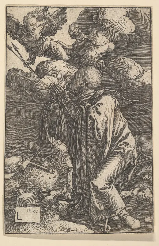 David Praying Wall Art by Lucas van Leyden - High-Resolution Digital Print