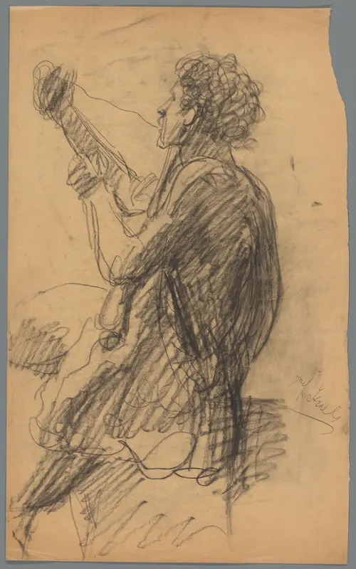 David spelend op de harp Wall Art by Unknown - High-Resolution Digital Print