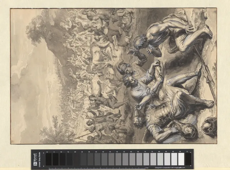 David verlost zijn vrouwen uit de handen van de Amalekieten Wall Art by Gerard Hoet (I) - High-Resolution Digital Print