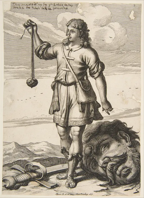 David with the Head of Goliath Wall Art by Abraham Bosse - High-Resolution Digital Print