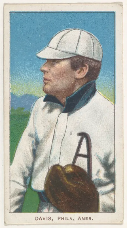 Davis, Philadelphia, American League, from the White Border series (T206) for the American Tobacco Company Wall Art by American Tobacco Company - High-Resolution Digital Print