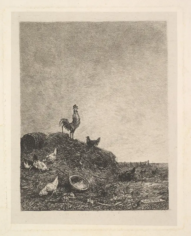 Dawn: The Cock's Crow Wall Art by Charles-François Daubigny - High-Resolution Digital Print