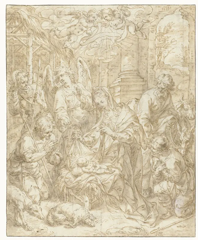 De aanbidding der herders Wall Art by Hendrik de Clerck - High-Resolution Digital Print