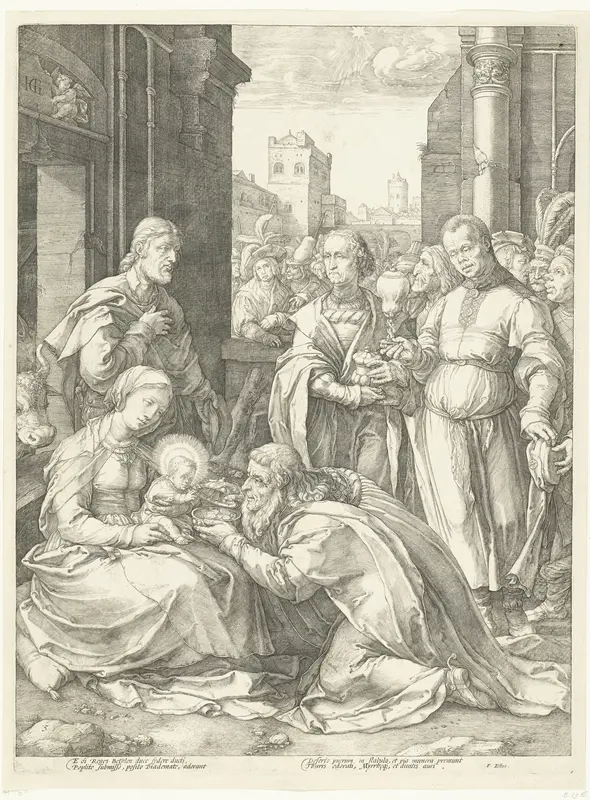 De aanbidding der koningen Wall Art by Hendrick Goltzius - High-Resolution Digital Print