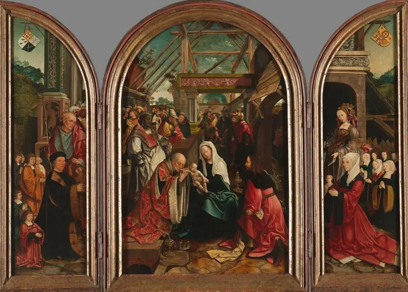 De aanbidding van de drie koningen Wall Art by Jacob Cornelisz van Oostsanen - High-Resolution Digital Print