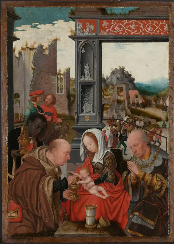 De aanbidding van de koningen Wall Art by Jan Jansz Mostaert - High-Resolution Digital Print