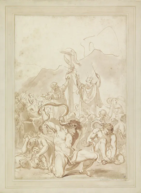 De aanbidding van de koperen slang Wall Art by Giovanni Battista Cipriani - High-Resolution Digital Print