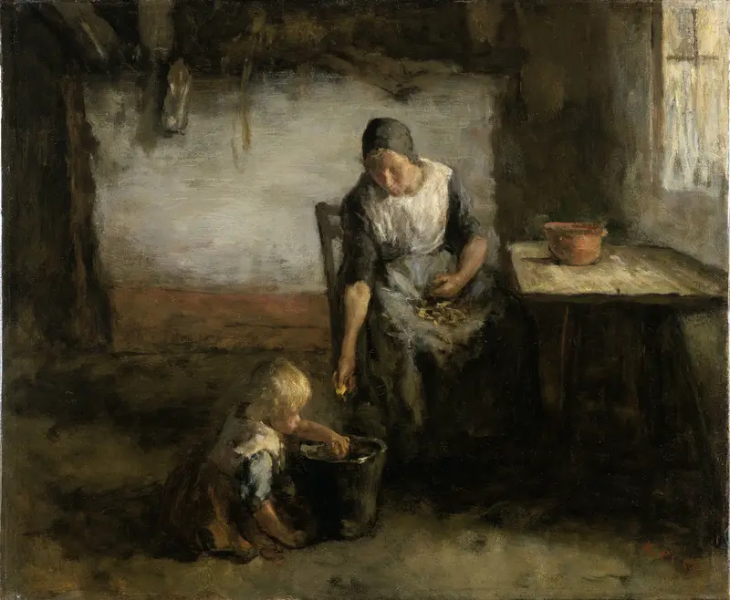 De aardappelschilster Wall Art by Jacob Simon Hendrik Kever - High-Resolution Digital Print