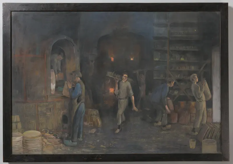 De aardewerkfabriek 'Goedewagen' te Gouda: de ovens Wall Art by Herman Heijenbrock - High-Resolution Digital Print