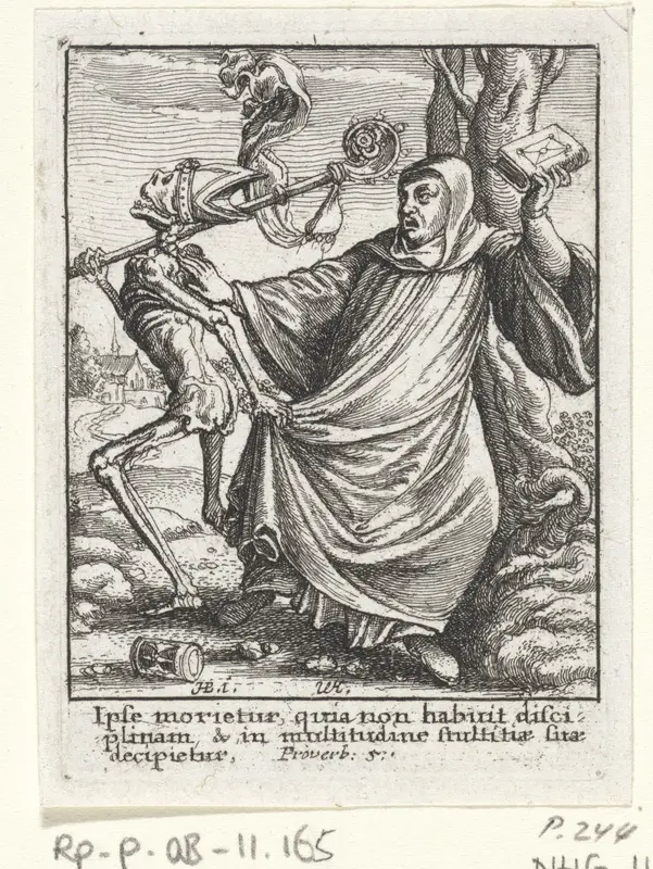 De abt en de Dood Wall Art by Unknown - High-Resolution Digital Print