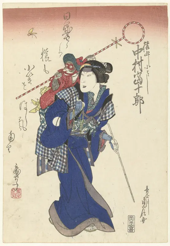 De acteur Nakamura Tomijuro II als apendresseur Wall Art by Unknown - High-Resolution Digital Print
