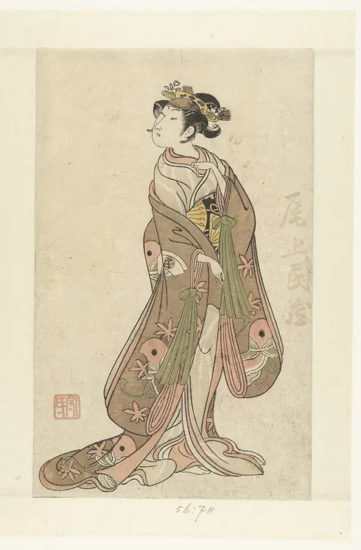 De acteur Onoe Tamizo I in vrouwenrol Wall Art by Unknown - High-Resolution Digital Print