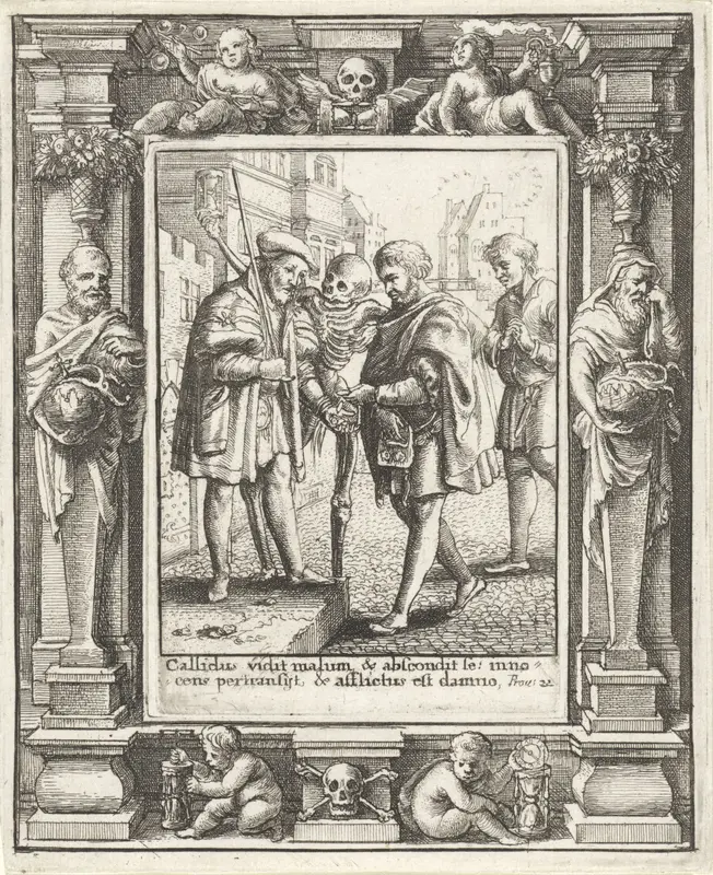 De advocaat en de Dood Wall Art by Wenceslaus Hollar - High-Resolution Digital Print