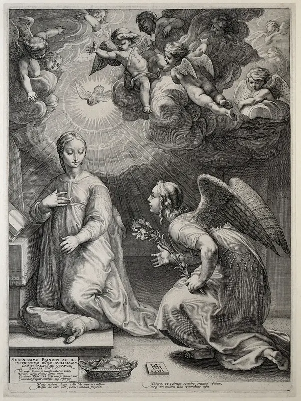 De annunciatie Wall Art by Hendrick Goltzius - High-Resolution Digital Print