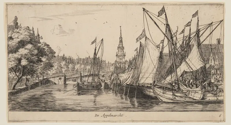 De Appelmarckt, from Views of Amsterdam Wall Art by Reinier Nooms, called Zeeman - High-Resolution Digital Print