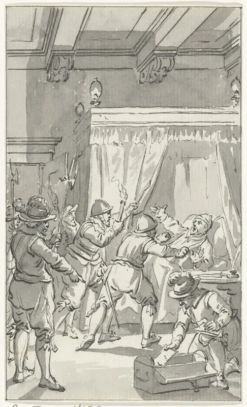 De arrestatie van Paulus Buis, pensionaris van Utrecht, 19 juli 1586 Wall Art by Jacobus Buys - High-Resolution Digital Print