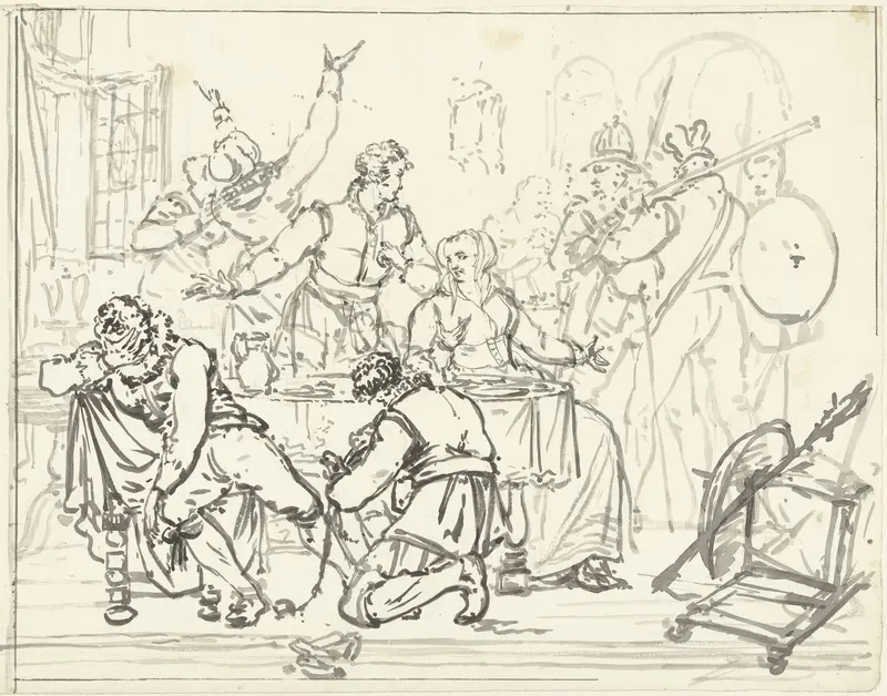 De arrestatie van Pieter Dirksz. Hasselaer Wall Art by Pieter Bartholomeusz. Barbiers - High-Resolution Digital Print
