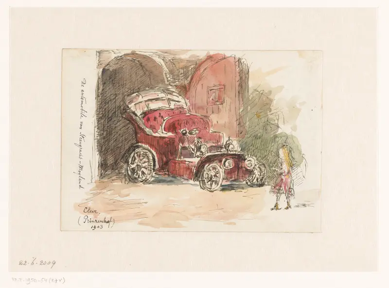 De automobile van Steengracht-Moyland in het Prinzenhof te Cleve Wall Art by Carel Nicolaas Storm van 's-Gravesande - High-Resolution Digital Print