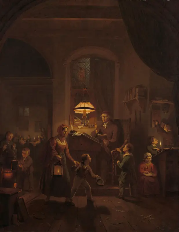 De avondschool Wall Art by George Gillis Haanen - High-Resolution Digital Print