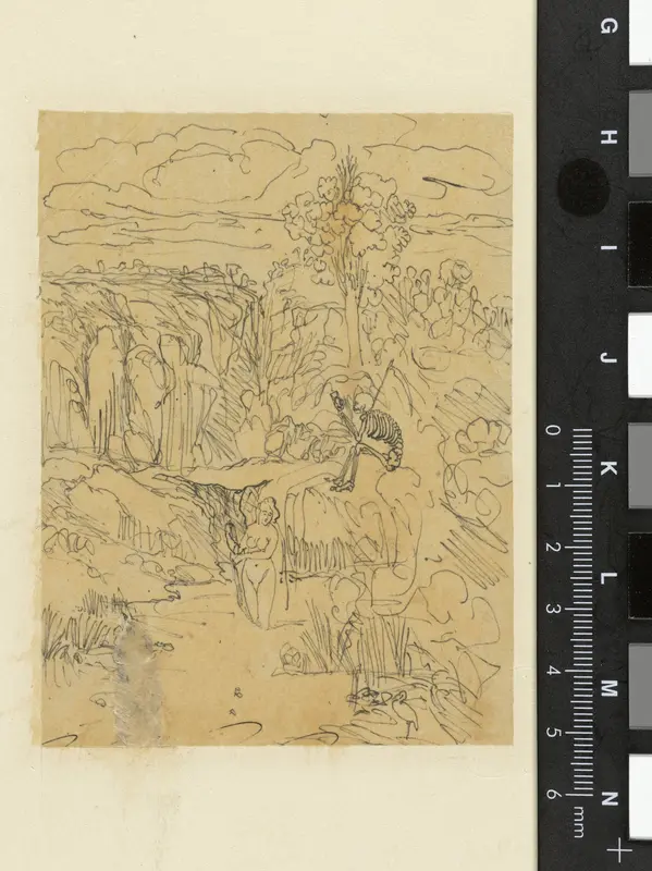 De baadster en de Dood Wall Art by Rodolphe Bresdin - High-Resolution Digital Print