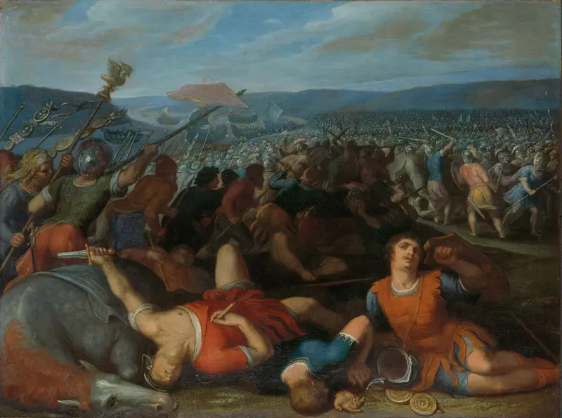 De Bataven verslaan de Romeinen bij de Rijn Wall Art by Otto van Veen - High-Resolution Digital Print