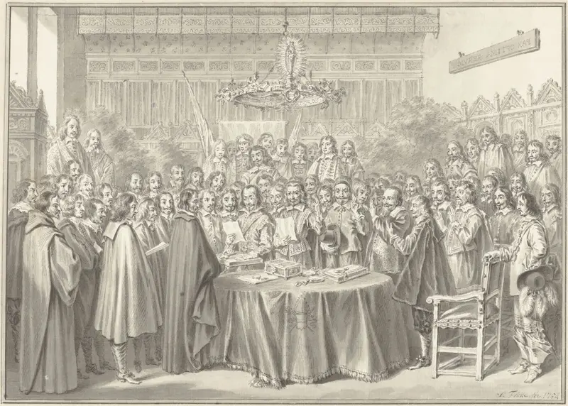 De beëdiging van de Vrede van Munster, 1648 Wall Art by Simon Fokke - High-Resolution Digital Print