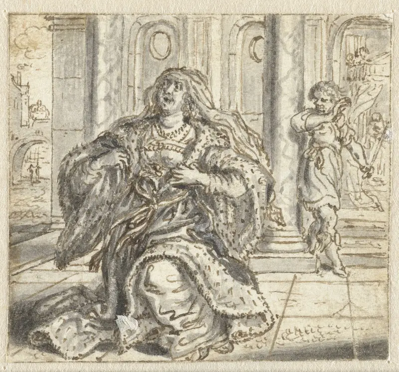 De berouwvolle Tamar Wall Art by Adriaen Pietersz van de Venne - High-Resolution Digital Print