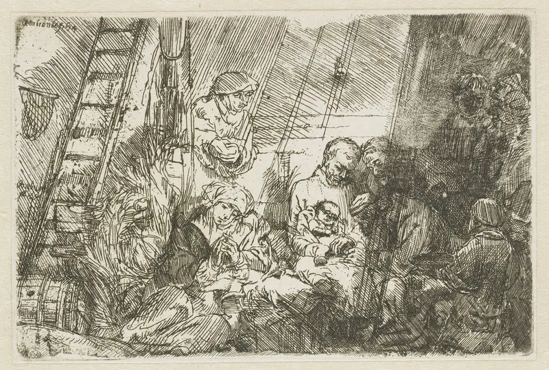 De besnijdenis in de stal Wall Art by Unknown - High-Resolution Digital Print