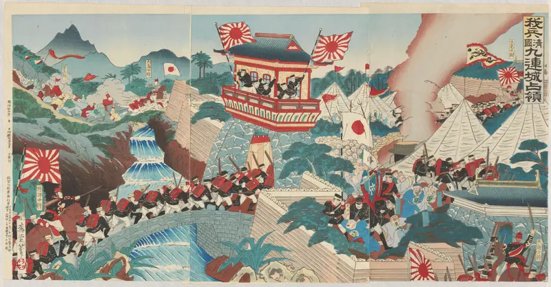 De bezetting van Jiuliancheng in China door onze soldaten Wall Art by Unknown - High-Resolution Digital Print