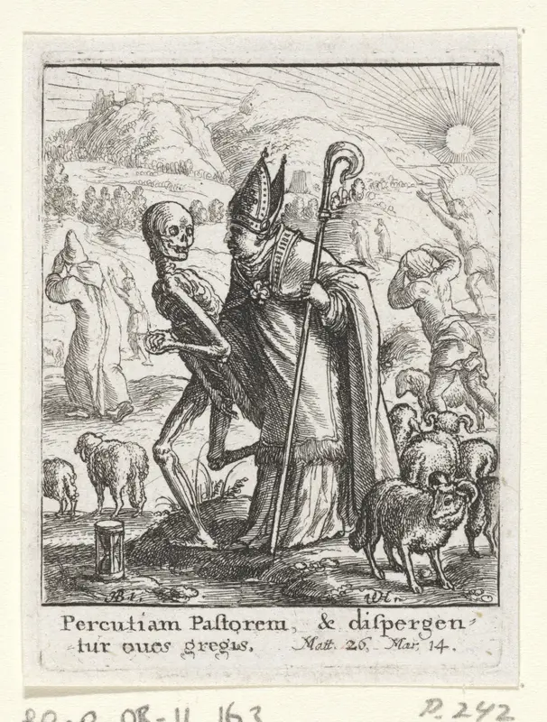De bisschop en de Dood Wall Art by Unknown - High-Resolution Digital Print